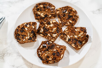 Rustic Multigrain Crackers on White Plate