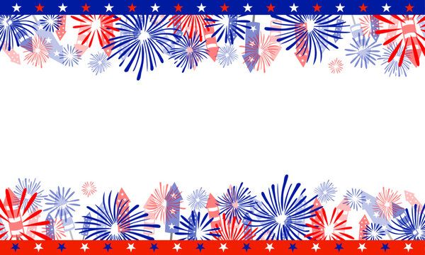 Fireworks 4th of July Border Background