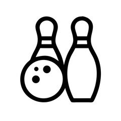 Icon of a bowling ball and pins representing the sport
