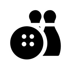 Icon of a bowling ball and pins representing the sport
