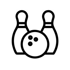 Icon of a bowling ball and pins representing the sport