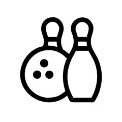 Icon of a bowling ball and pins representing the sport