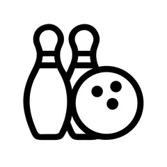 Icon of a bowling ball and pins representing the sport