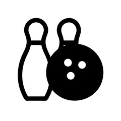 Icon of a bowling ball and pins representing the sport