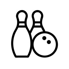 Icon of a bowling ball and pins representing the sport
