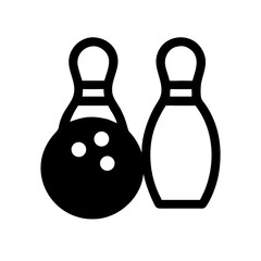Icon of a bowling ball and pins representing the sport