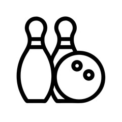 Icon of a bowling ball and pins representing the sport