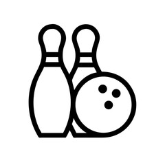 Icon of a bowling ball and pins representing the sport