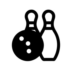 Icon of a bowling ball and pins representing the sport