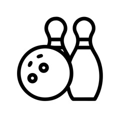 Icon of a bowling ball and pins representing the sport