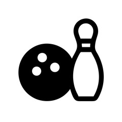 Icon of a bowling ball and pins representing the sport