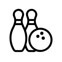 Icon of a bowling ball and pins representing the sport