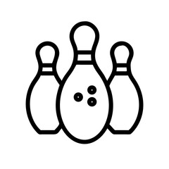 Icon of a bowling ball and pins representing the sport