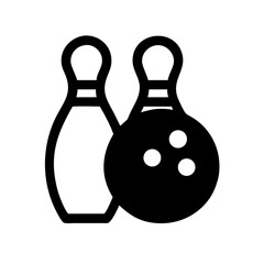 Icon of a bowling ball and pins representing the sport