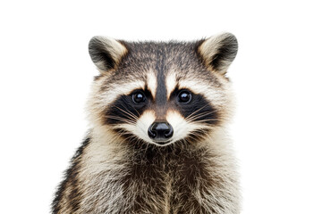 Obraz premium Raccoon close up shot isolated on PNG transparent background, cut out