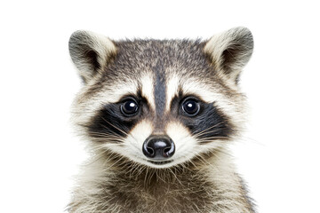 Obraz premium Raccoon Portrait isolated on PNG transparent background, cut out