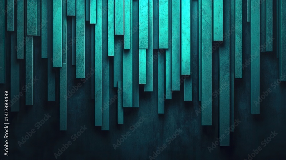 Aufkleber abstract vertical lines background with turquoise color gradients