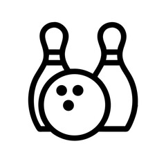 Icon of a bowling ball and pins representing the sport