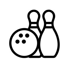 Icon of a bowling ball and pins representing the sport