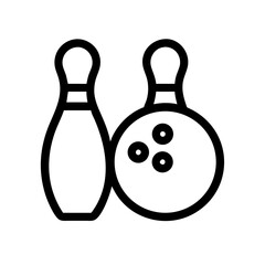 Icon of a bowling ball and pins representing the sport