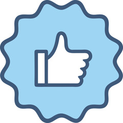 Thumb up and like outline icon vector illustration