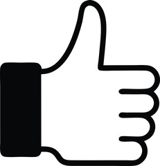 Thumb up and like outline icon vector illustration
