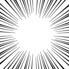 Naklejka premium 黒の集中線のシンプルなフレーム素材