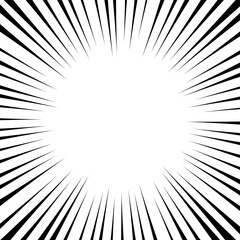 Fototapeta premium 手書きの集中線のシンプルなベクターフレーム素材