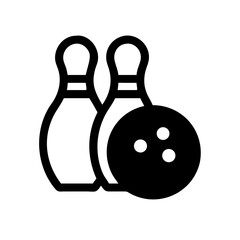 Icon of a bowling ball and pins representing the sport