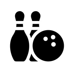Icon of a bowling ball and pins representing the sport