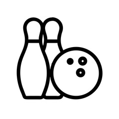 Icon of a bowling ball and pins representing the sport