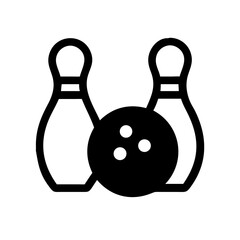 Icon of a bowling ball and pins representing the sport