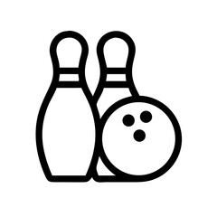 Icon of a bowling ball and pins representing the sport