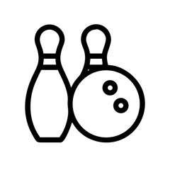 Icon of a bowling ball and pins representing the sport