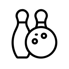 Icon of a bowling ball and pins representing the sport