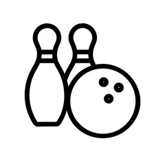 Icon of a bowling ball and pins representing the sport