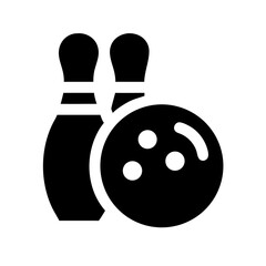 Icon of a bowling ball and pins representing the sport