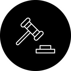 Law Vector Line Black Circle Icon Design