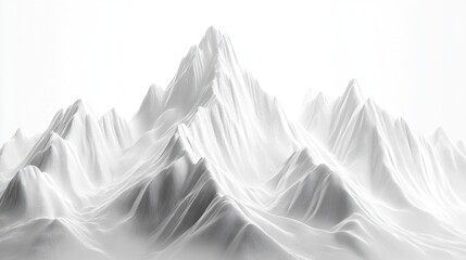 Obraz premium Monochromatic mountain range in a stylized, sculpted form.