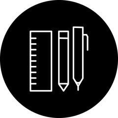 Stationery Vector Line Black Circle Icon Design