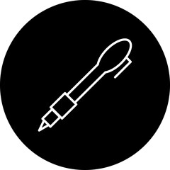 Pen Vector Line Black Circle Icon Design