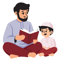Father Reading to His Son