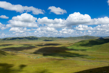 Obraz premium landscape with mountains,clouds and blue sky