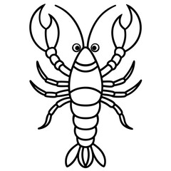 Stylized Lobster Outline Vector