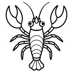 Stylized Lobster Outline Vector