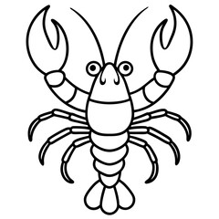 Stylized Lobster Outline Vector