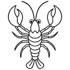 Stylized Lobster Outline Vector