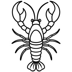 Stylized Lobster Outline Vector