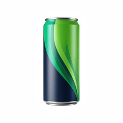 Fototapeta premium A sleek beverage can featuring a dynamic green and dark blue design.