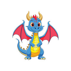 baby dragon vector design. A cute, wild mythical creature with horns and perfect for tattoos, digital art, illustrations, and custom designs like hoodies and pillows.